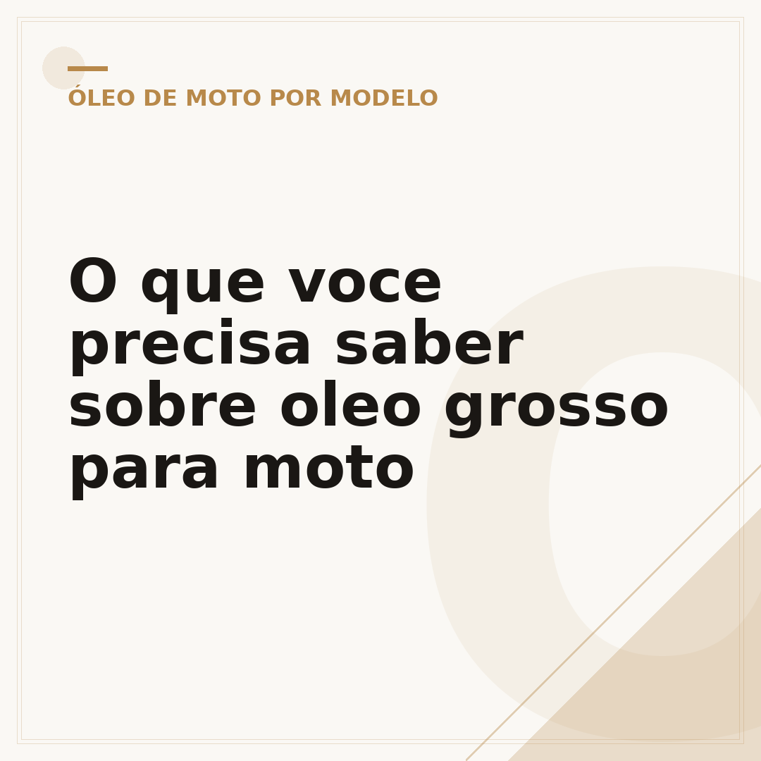 O que voce precisa saber sobre oleo grosso para moto