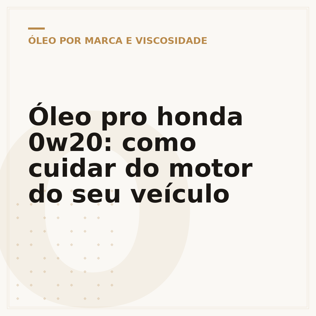Óleo pro honda 0w20: como cuidar do motor do seu veículo