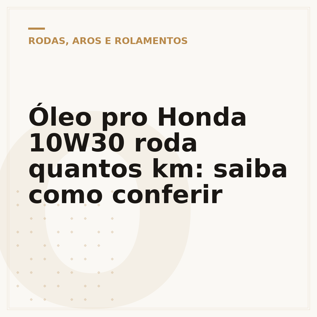 Óleo pro Honda 10W30 roda quantos km: saiba como conferir