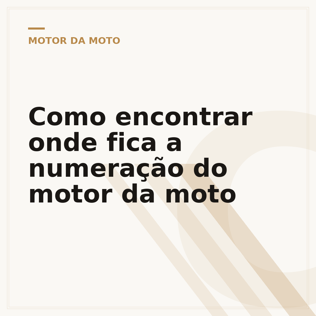 Como encontrar onde fica a numeração do motor da moto