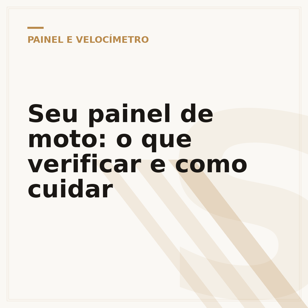 Seu painel de moto: o que verificar e como cuidar