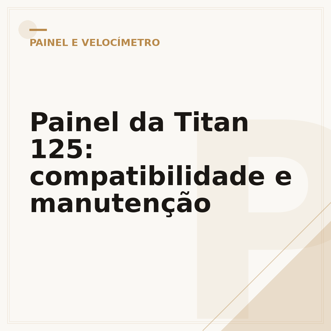 Painel da Titan 125: compatibilidade e manutenção