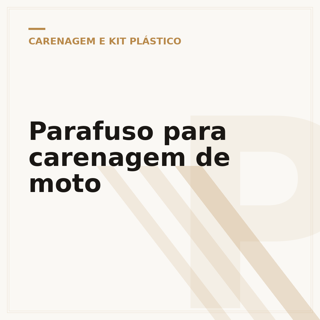 Parafuso para carenagem de moto