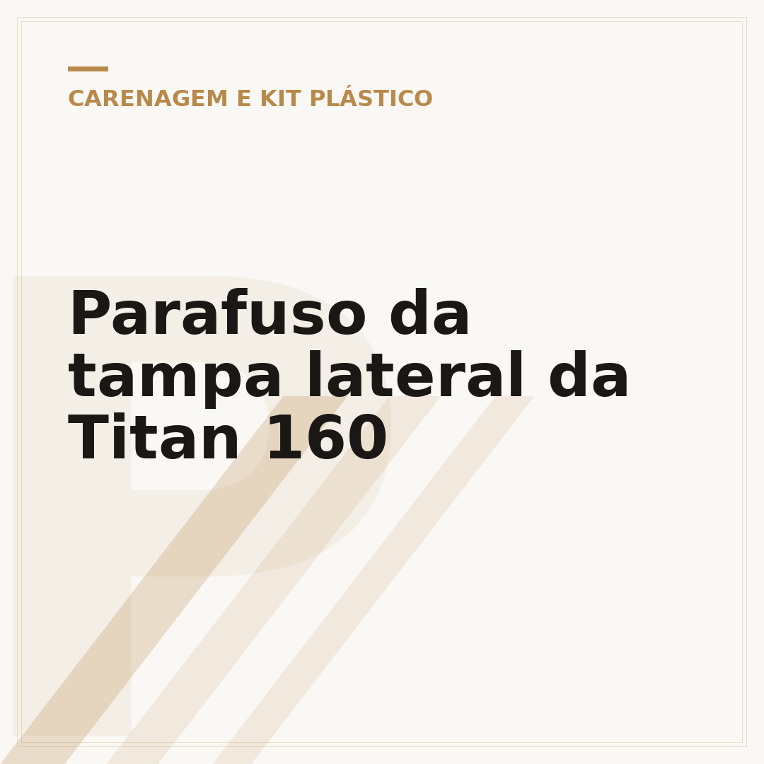 Parafuso da tampa lateral da Titan 160