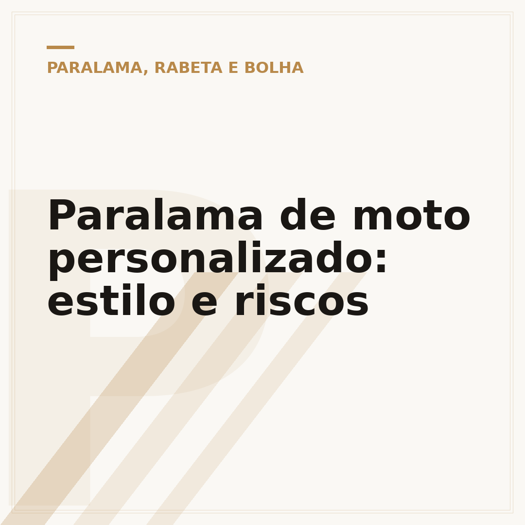 Paralama de moto personalizado: estilo e riscos