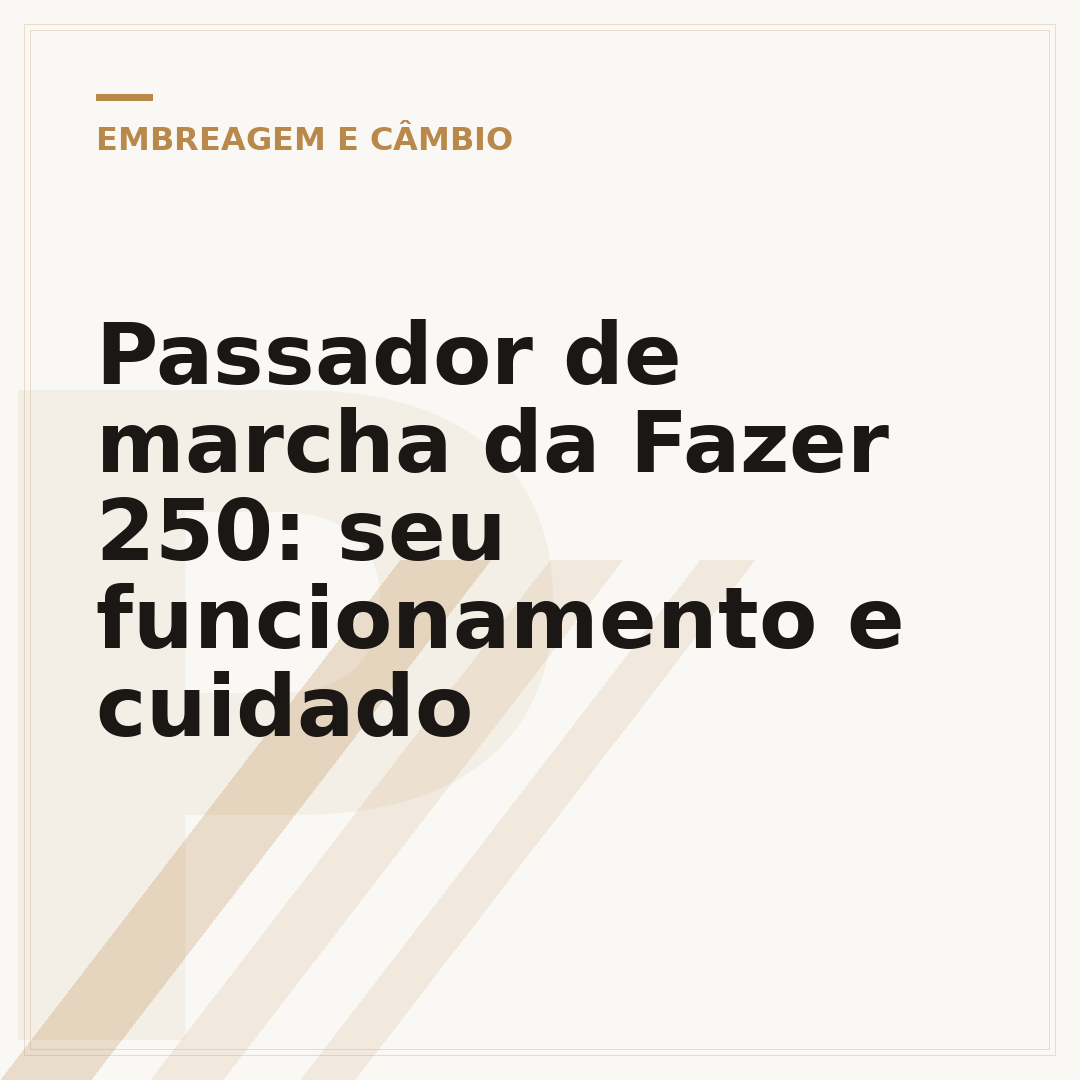 Passador de marcha da Fazer 250: seu funcionamento e cuidado