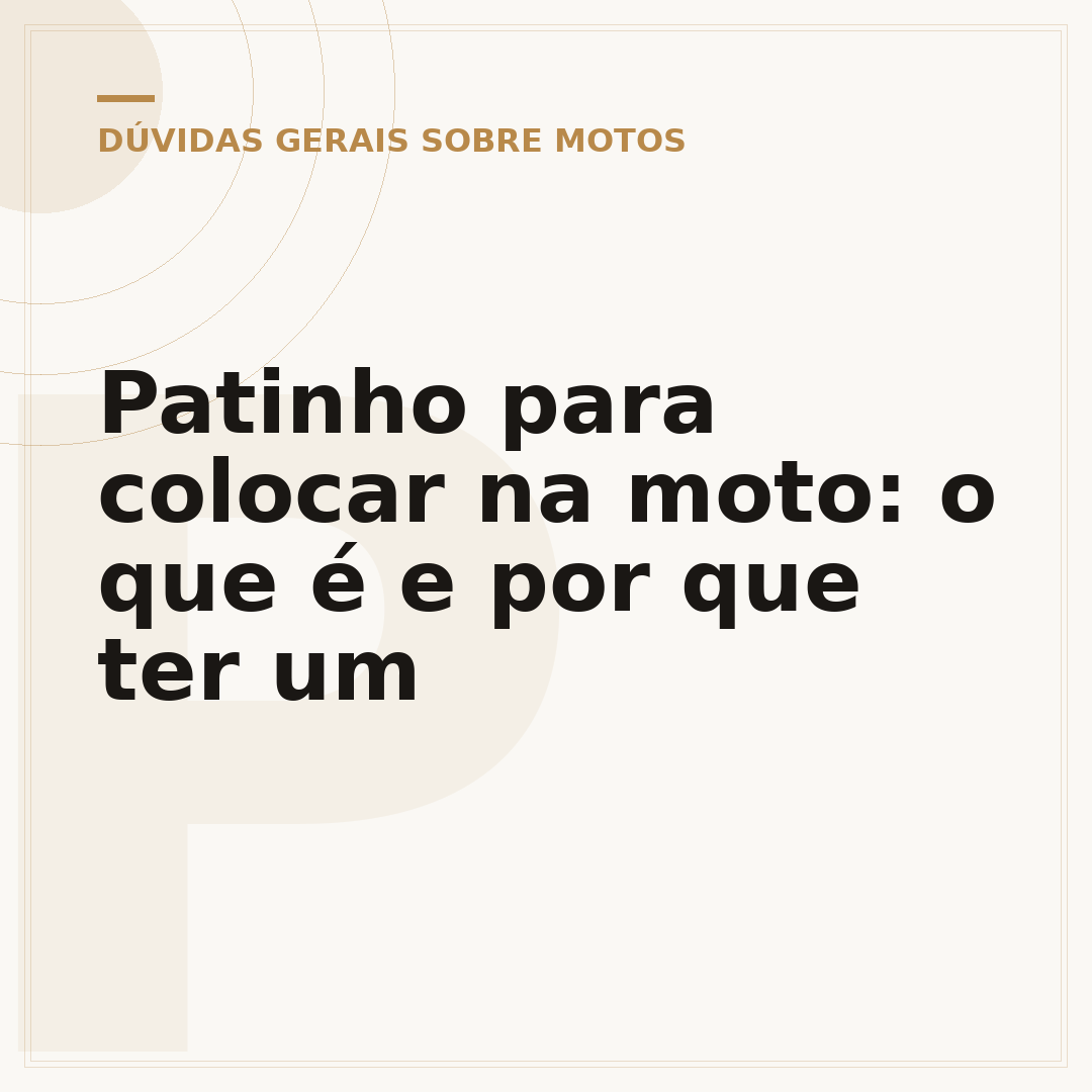Patinho para colocar na moto: o que é e por que ter um
