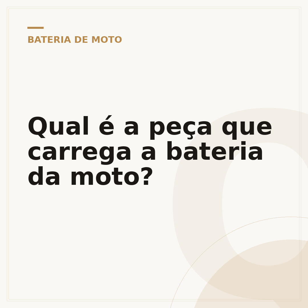 Qual é a peça que carrega a bateria da moto?