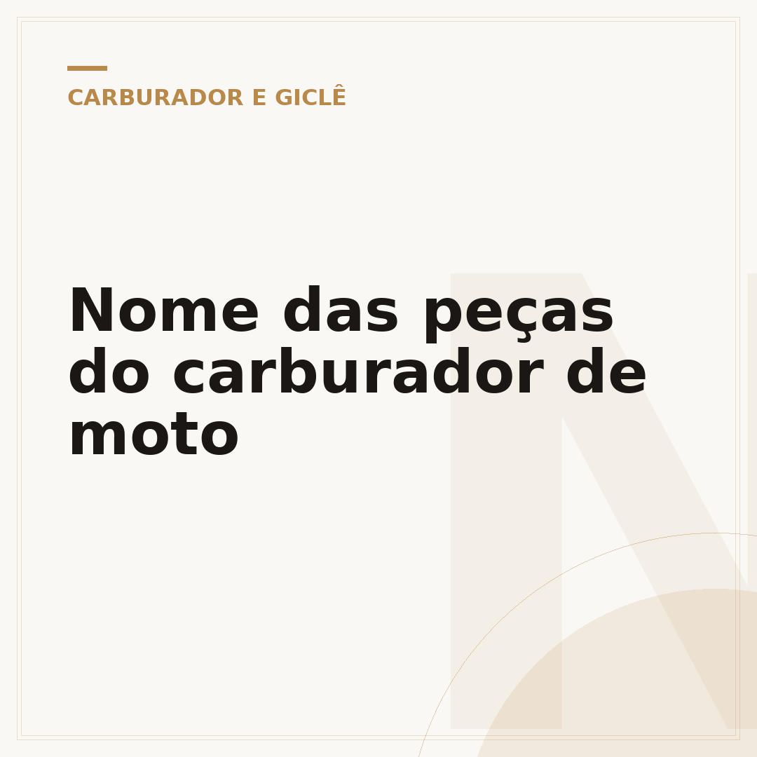 Nome das peças do carburador de moto
