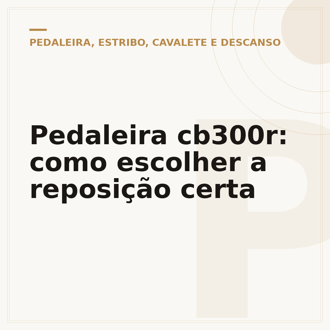 Pedaleira cb300r: como escolher a reposição certa