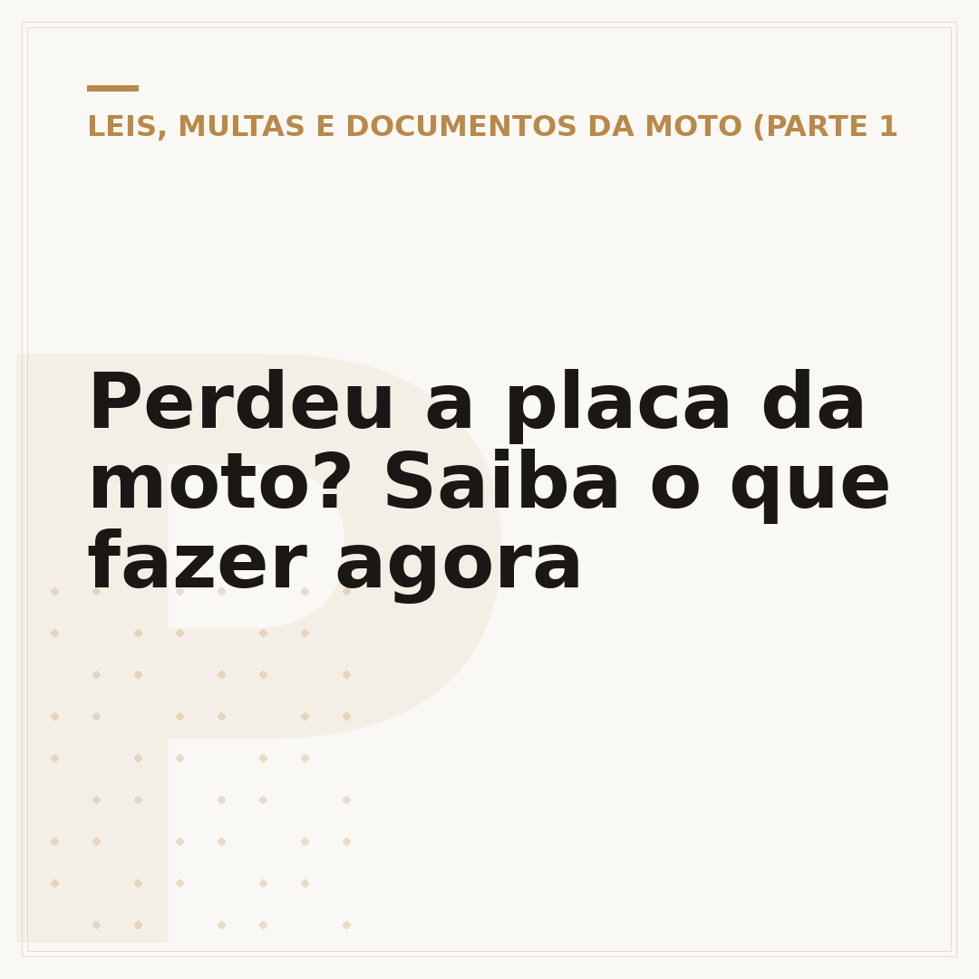 Perdeu a placa da moto? Saiba o que fazer agora