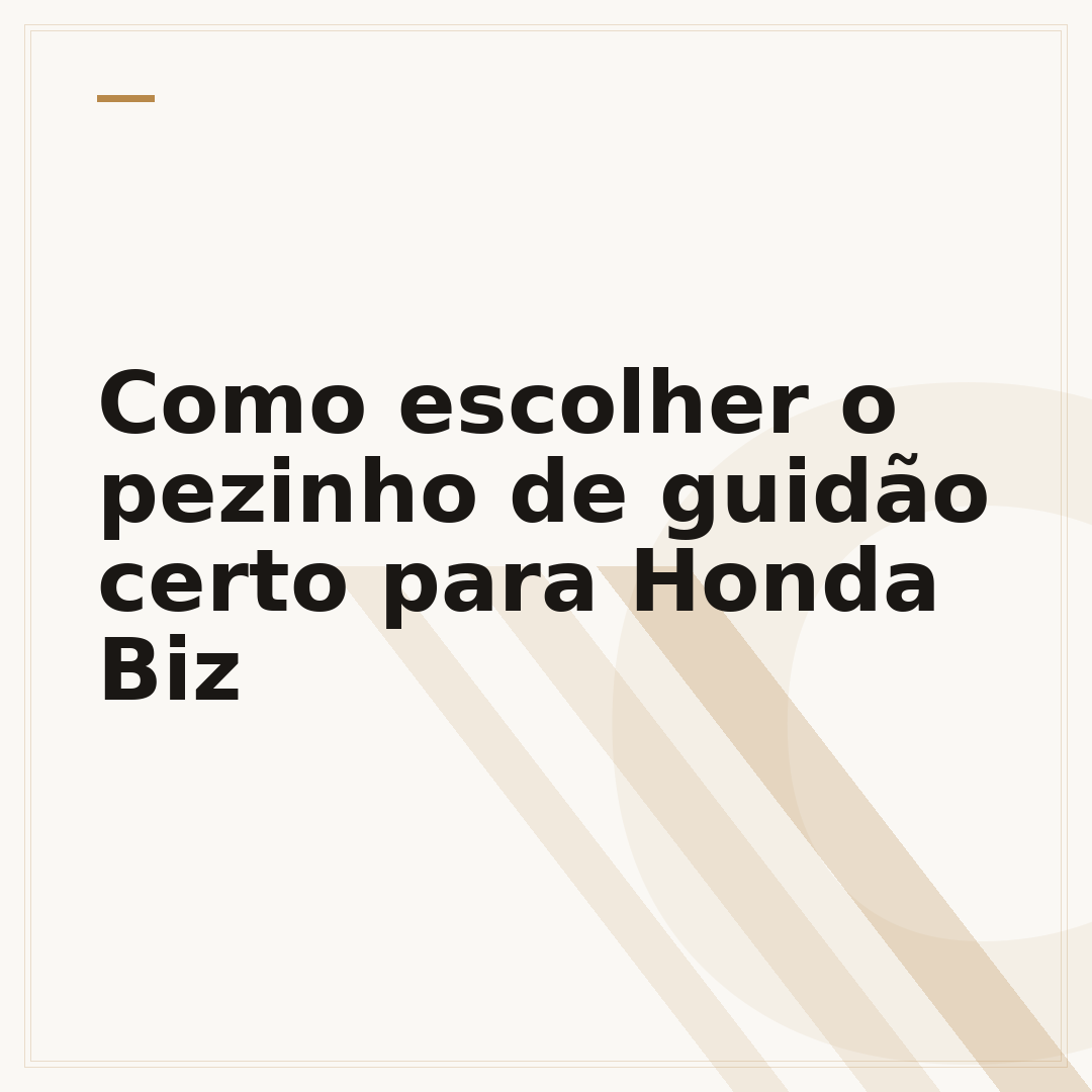 Como escolher o pezinho de guidão certo para Honda Biz