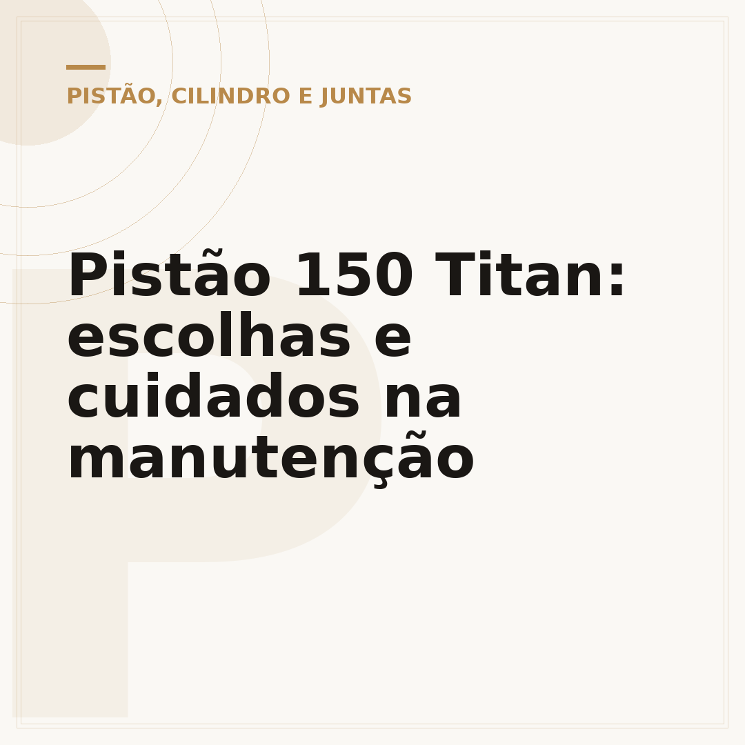 Pistão 150 Titan: escolhas e cuidados na manutenção