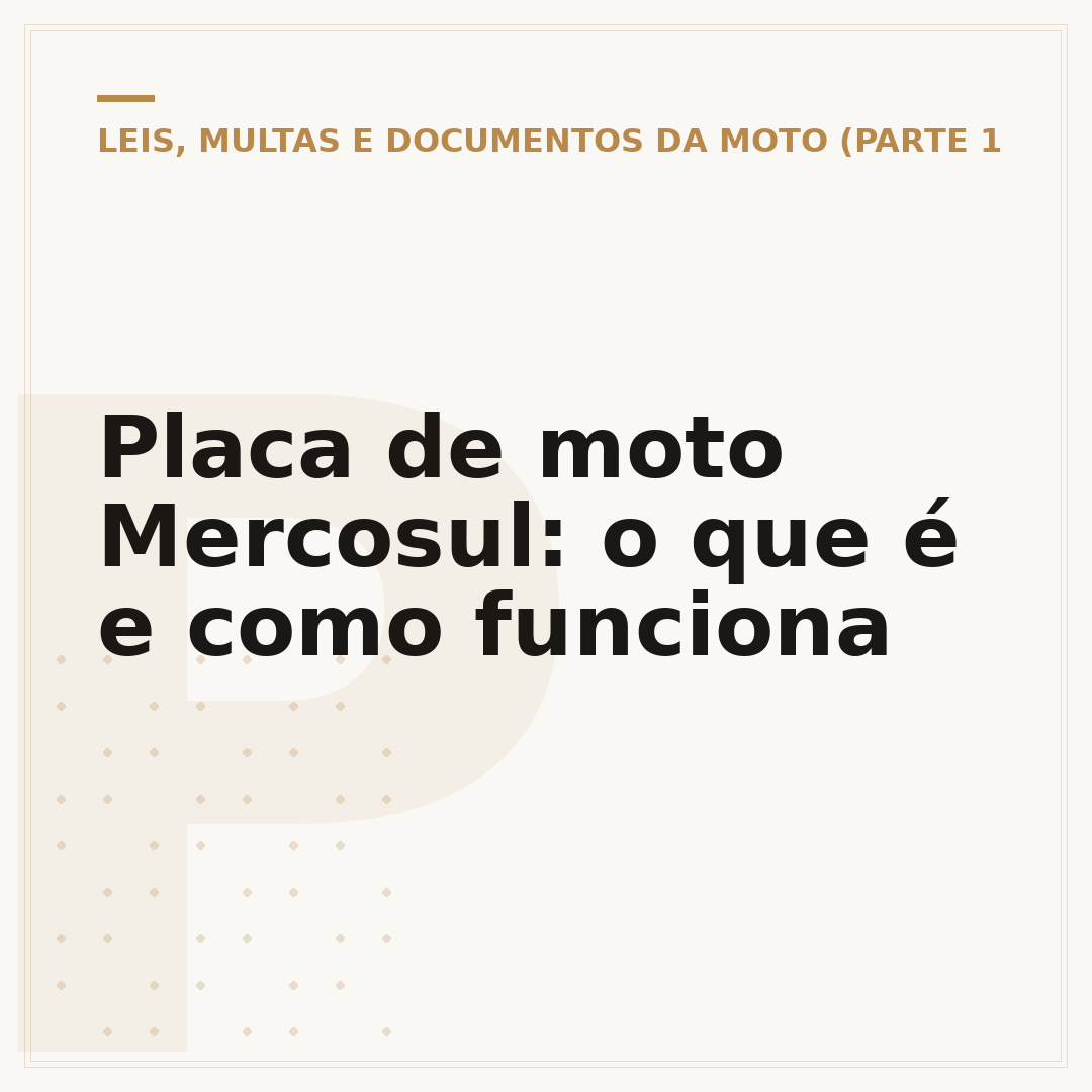 Placa de moto Mercosul: o que é e como funciona