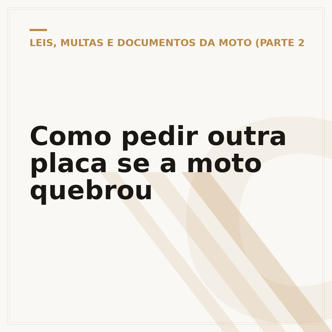 Como pedir outra placa se a moto quebrou