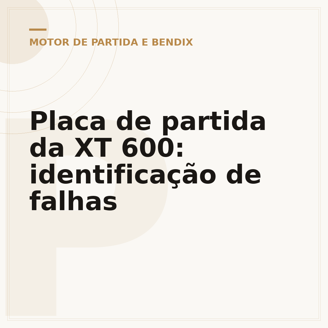 Placa de partida da XT 600: identificação de falhas