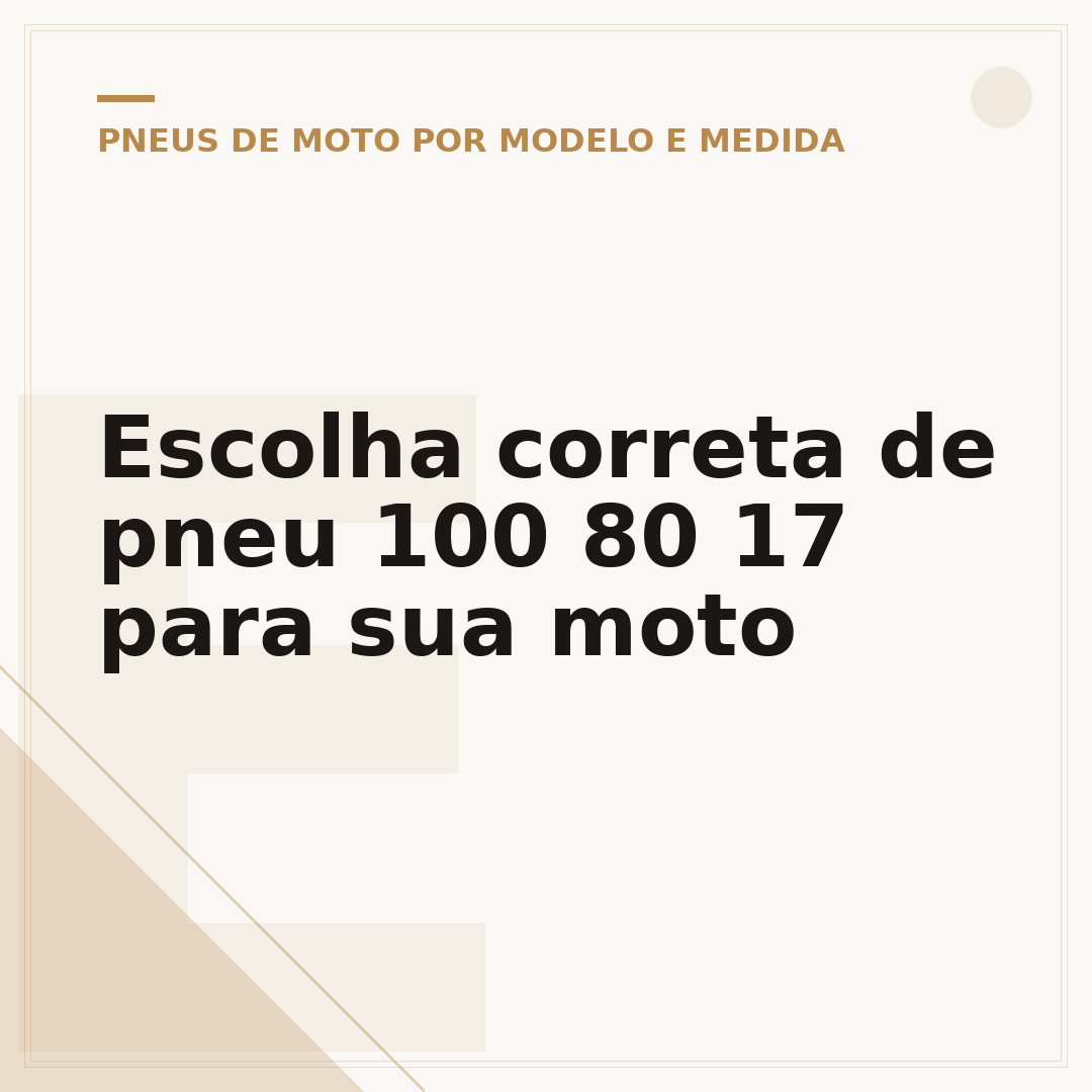 Escolha correta de pneu 100 80 17 para sua moto