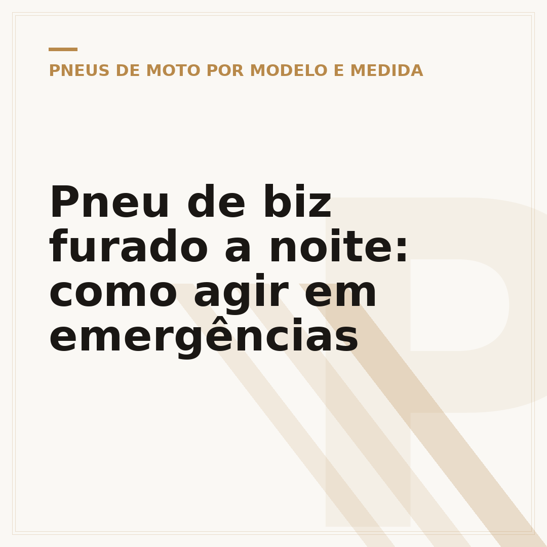 Pneu de biz furado a noite: como agir em emergências