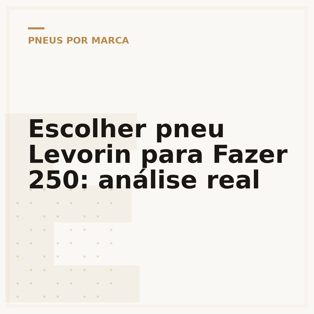 Escolher pneu Levorin para Fazer 250: análise real