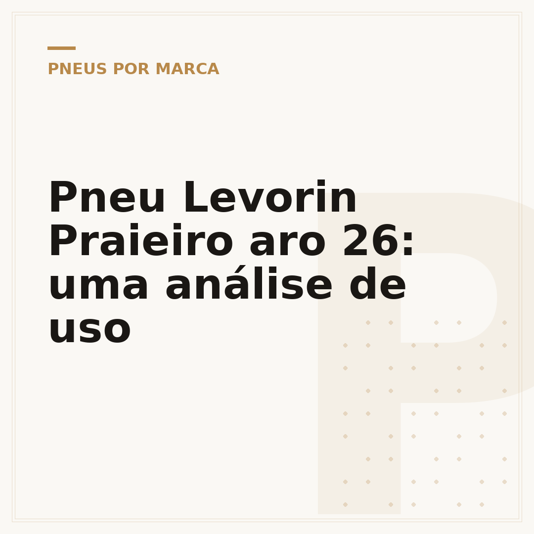 Pneu Levorin Praieiro aro 26: uma análise de uso
