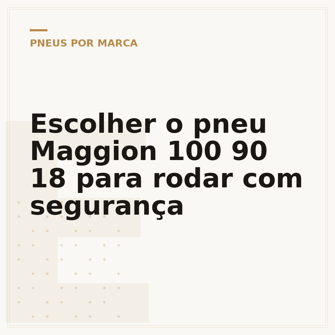 Escolher o pneu Maggion 100 90 18 para rodar com segurança
