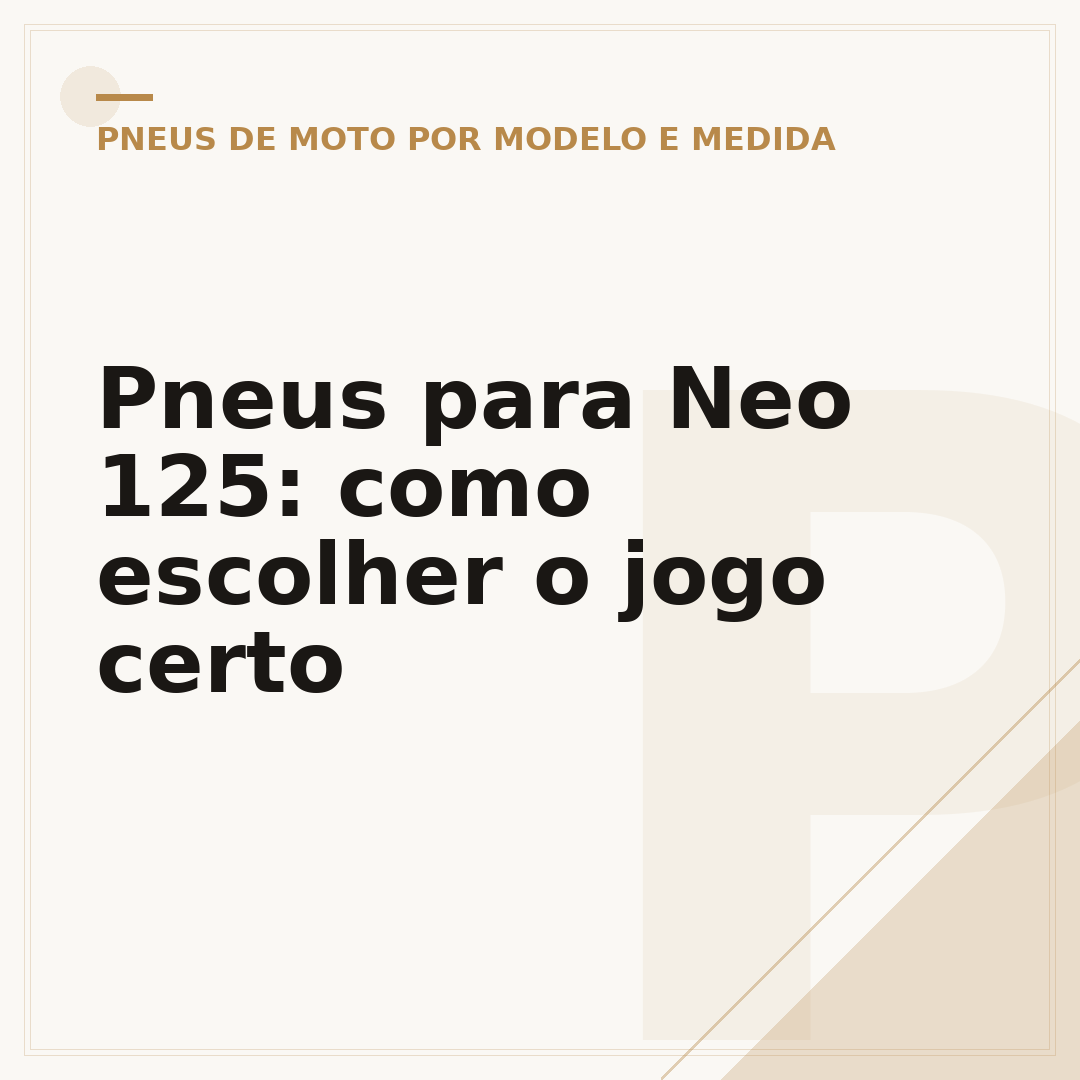 Pneus para Neo 125: como escolher o jogo certo