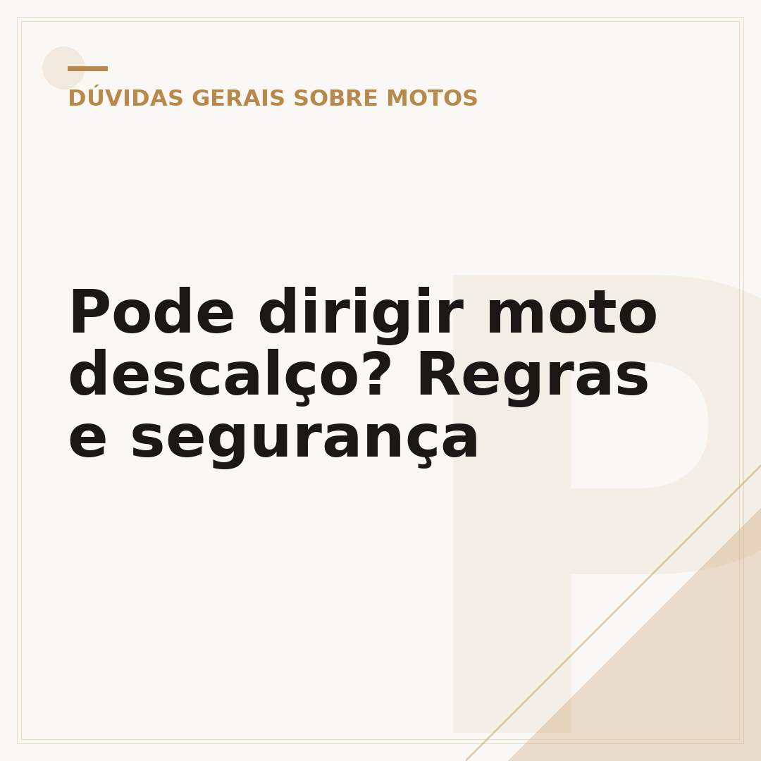 Pode dirigir moto descalço? Regras e segurança
