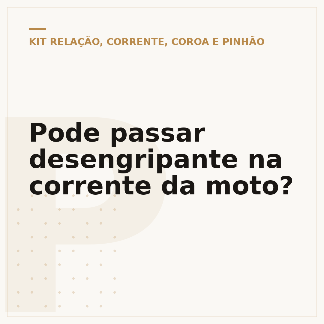 Pode passar desengripante na corrente da moto?