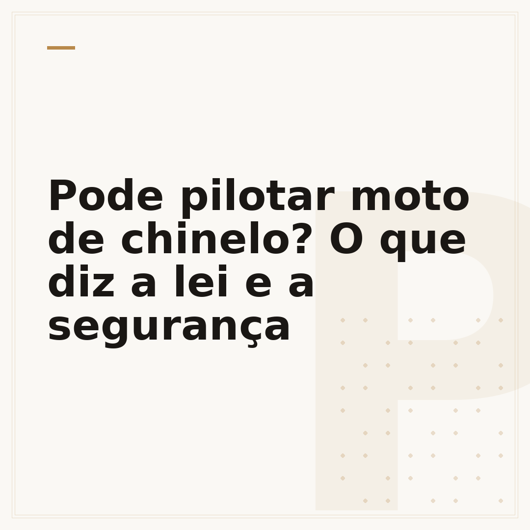 Pode pilotar moto de chinelo? O que diz a lei e a segurança