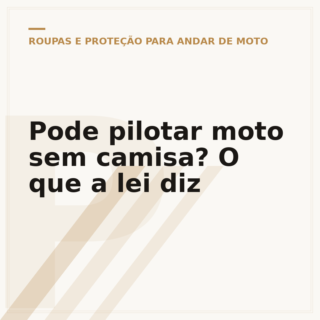 Pode pilotar moto sem camisa? O que a lei diz