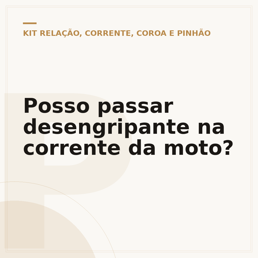 Posso passar desengripante na corrente da moto?