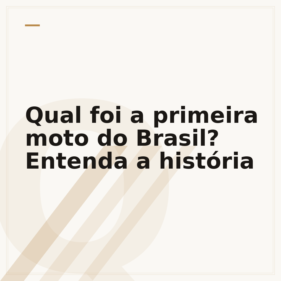 Qual foi a primeira moto do Brasil? Entenda a história