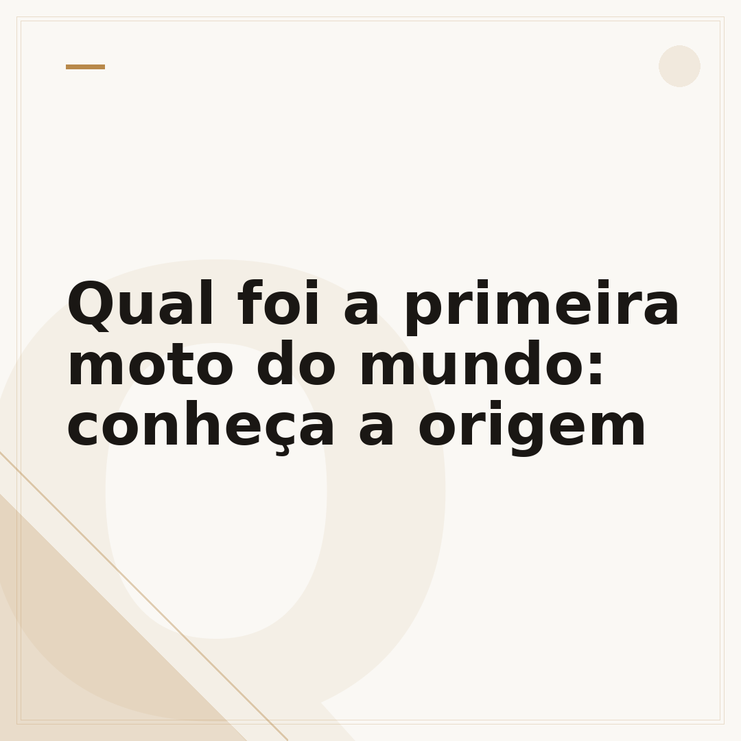 Qual foi a primeira moto do mundo: conheça a origem