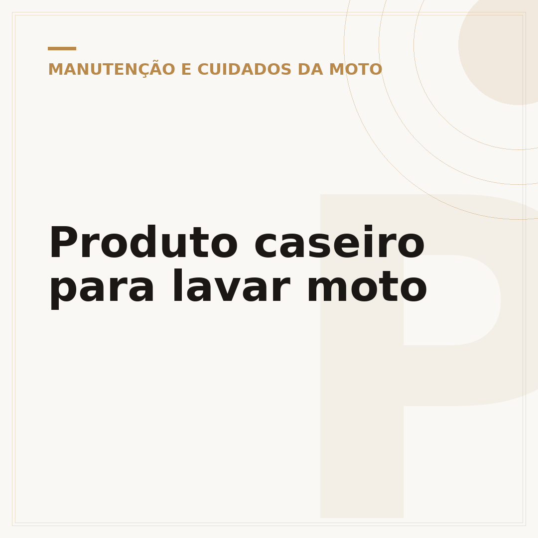 Produto caseiro para lavar moto