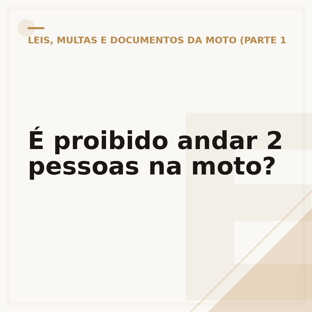 É proibido andar 2 pessoas na moto?