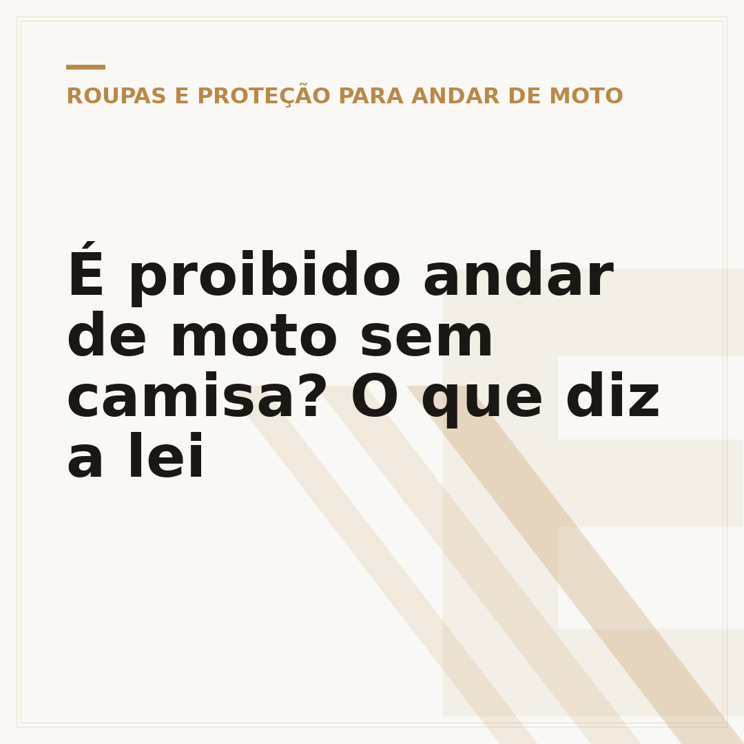 É proibido andar de moto sem camisa? O que diz a lei