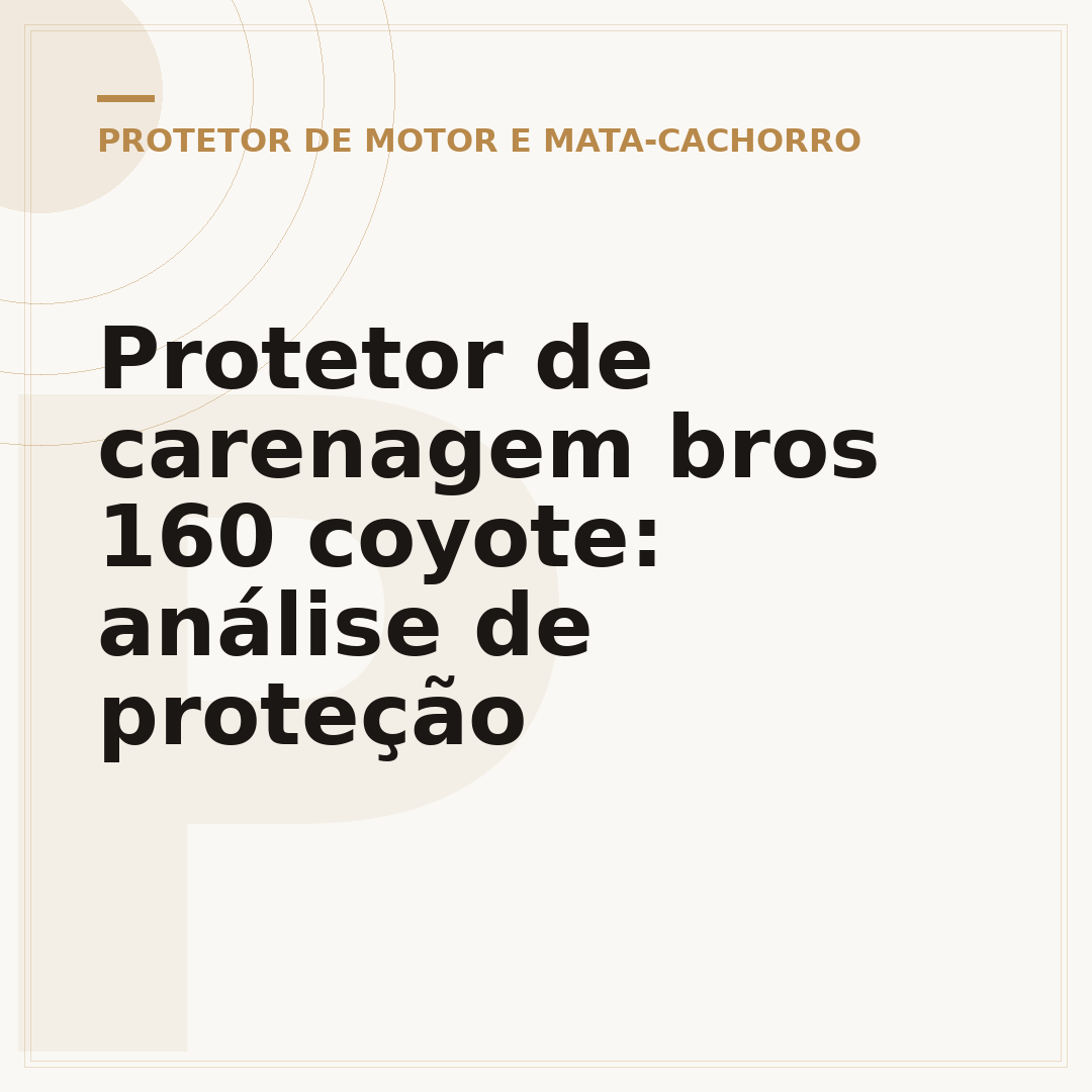 Protetor de carenagem bros 160 coyote: análise de proteção