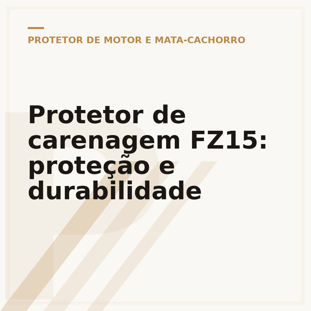 Protetor de carenagem FZ15: proteção e durabilidade