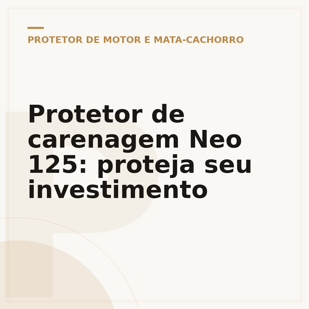 Protetor de carenagem Neo 125: proteja seu investimento