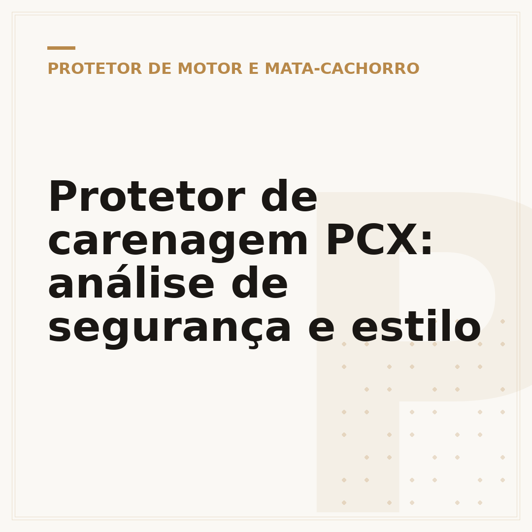 Protetor de carenagem PCX: análise de segurança e estilo