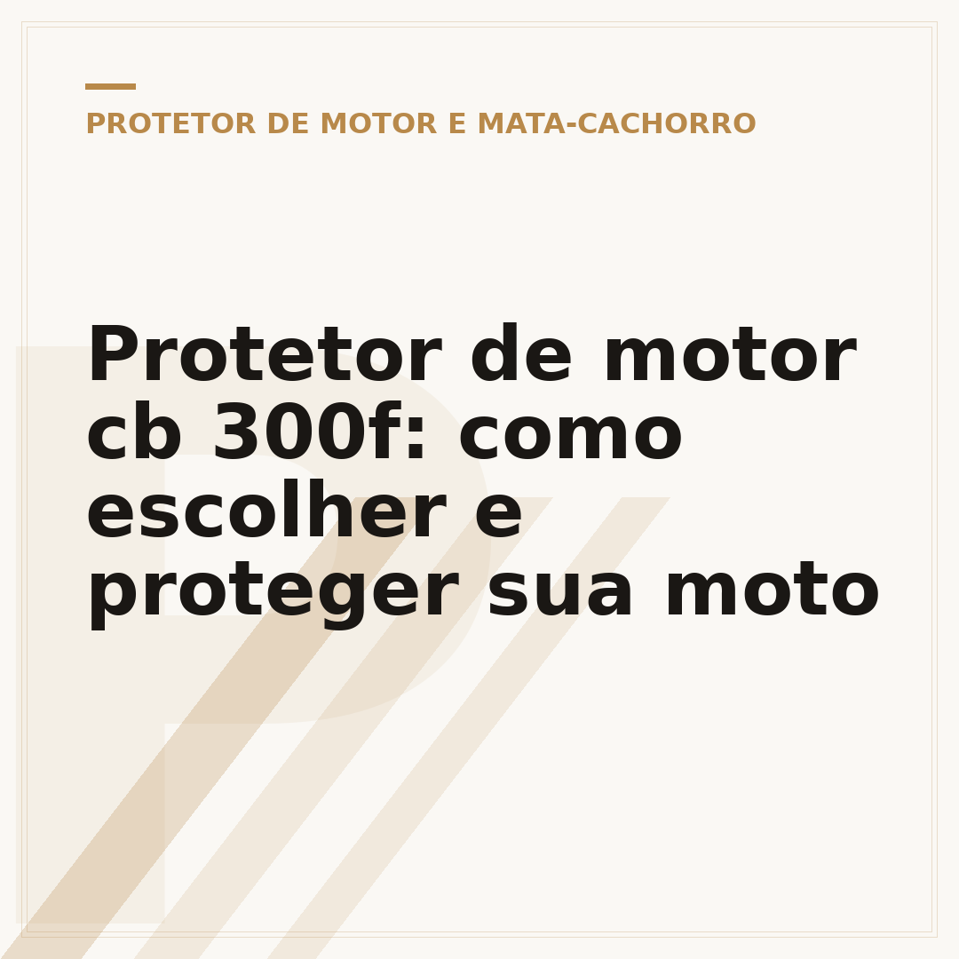 Protetor de motor cb 300f: como escolher e proteger sua moto
