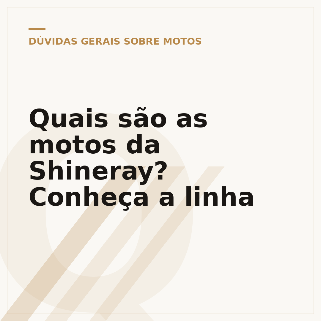 Quais são as motos da Shineray? Conheça a linha