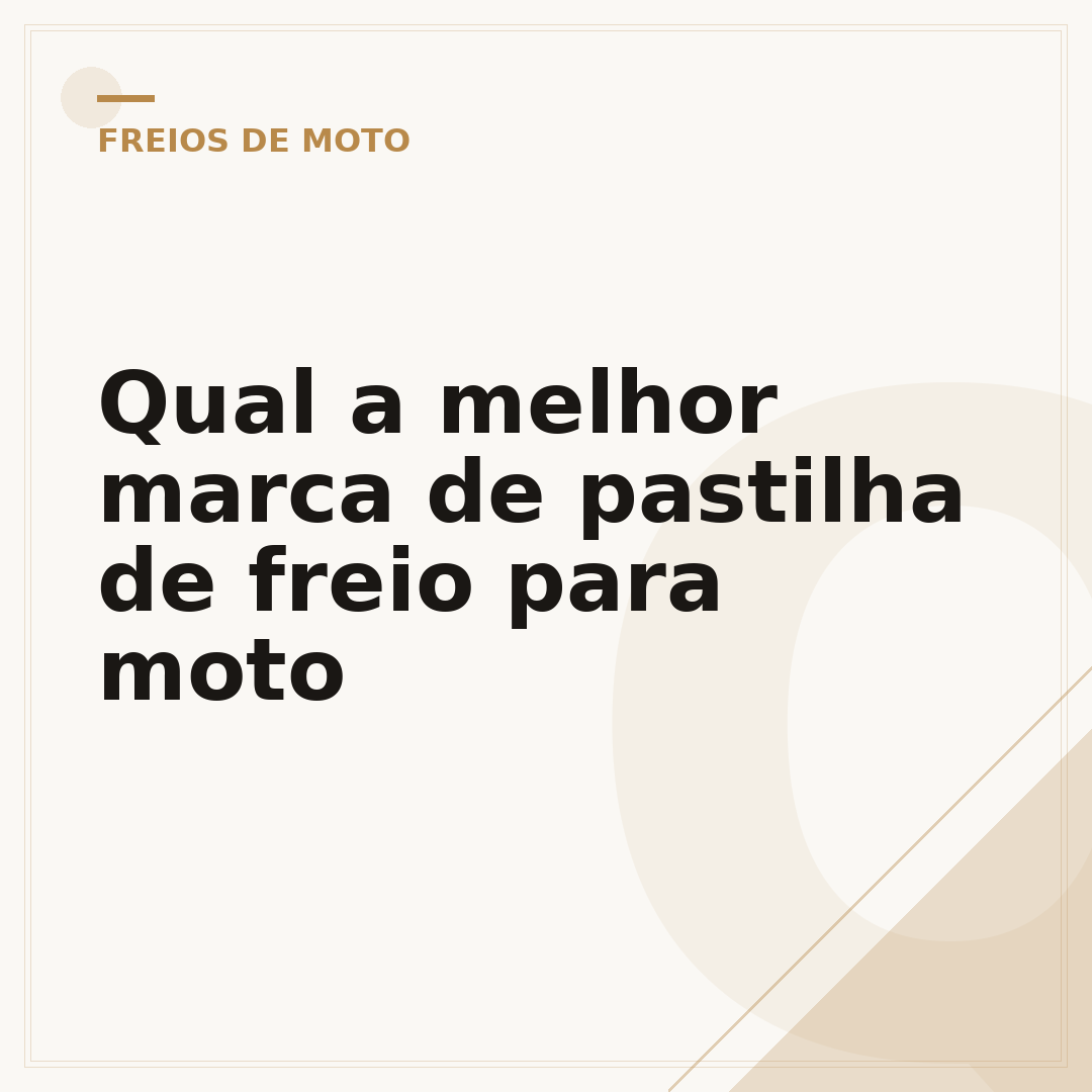 Qual a melhor marca de pastilha de freio para moto