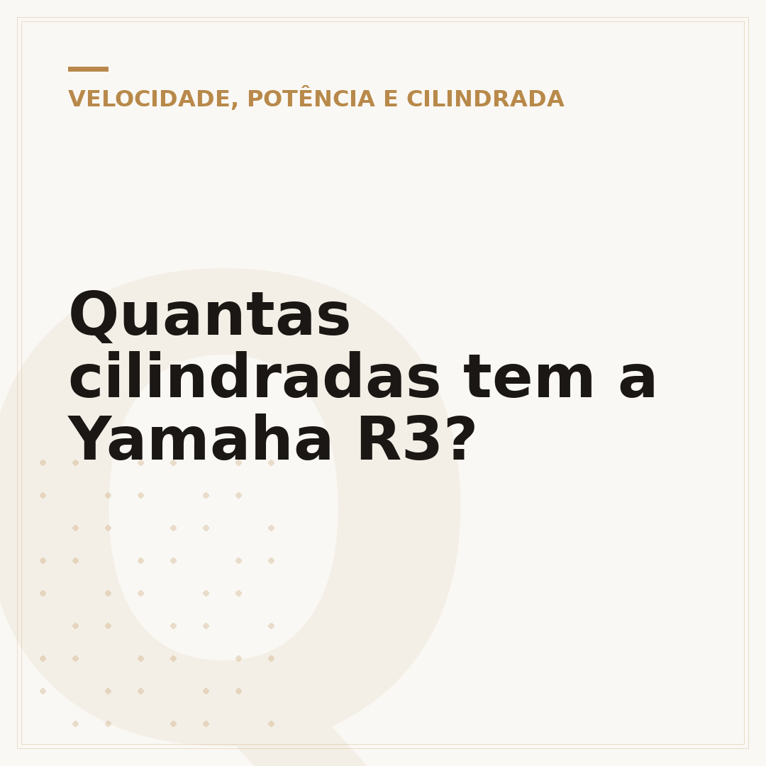 Quantas cilindradas tem a Yamaha R3?