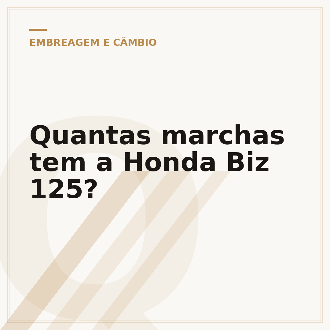 Quantas marchas tem a Honda Biz 125?
