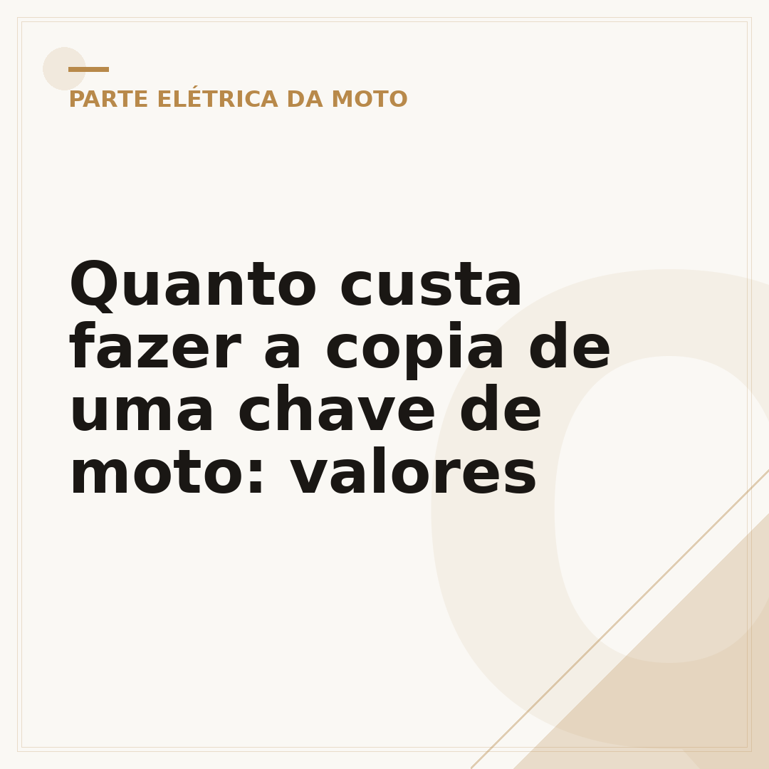 Quanto custa fazer a copia de uma chave de moto: valores