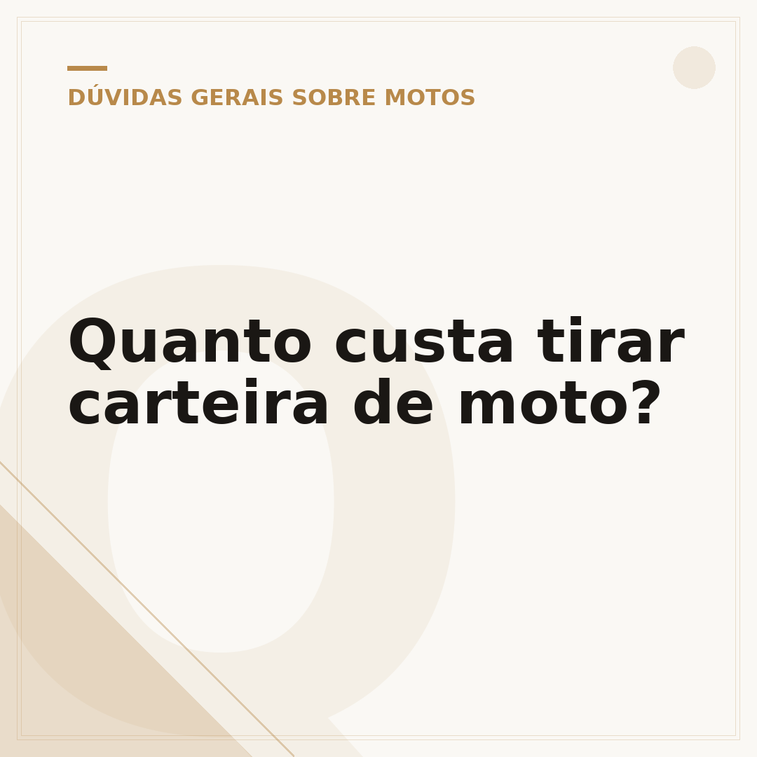Quanto custa tirar carteira de moto?