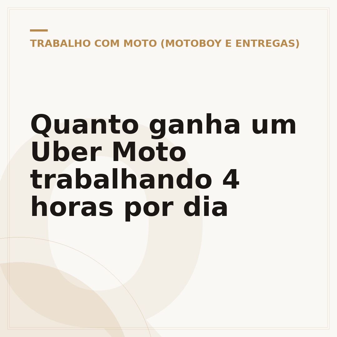 Quanto ganha um Uber Moto trabalhando 4 horas por dia