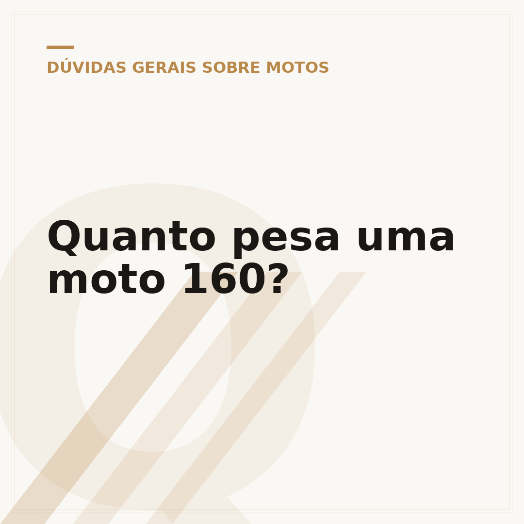 Quanto pesa uma moto 160?