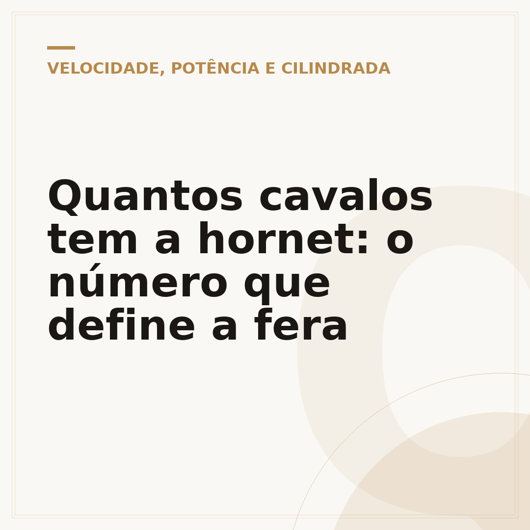 Quantos cavalos tem a hornet: o número que define a fera